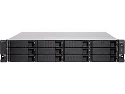 QNAP 2U 12-Bay QTS hero NAS, AMD Ryzen 5 3700X 8-core/16-thread 3.4 GHz processor, 128GB DDR4 RAM (max 128GB RAM), 12x 2.5/3.5 