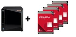 Stockage NAS Asustor Drivestor 4 Pro Gen2 AS3304T v2 4 baies (sans disque) + 4 disques durs WD Red Plus 6 To 3,5" internes S...