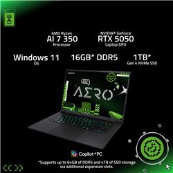 Gigabyte AERO X16 Copilot+ 16" Ryzen 7 AI 350 RTX 5050 16GB 1TB Win11H
