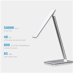 ICAN LED Desk Lamp (48 LED) with Wireless charge, Smart Touch Control Pad, Aluminum Frame, Includes USB power adapter (White)