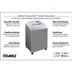 DAHLE CleanTEC 51322 P-5 CrossCut Shredder w/ Auto Oiler & SmartPower