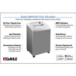 DAHLE 50410 Oil-Free P-3 CrossCut Shredder, SmartPower, jam protection