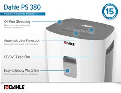 DAHLE PaperSAFE PS 380 P-4 Cross-Cut Shredder, oil-free, hassle-free