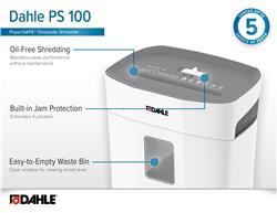 DAHLE PaperSAFE PS 100 P-4 Cross-Cut Shredder, oil-free, hassle-free