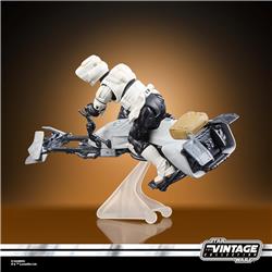 Hasbro Star Wars The Vintage Collection Speeder Bike Vehicle with 3 3/4-Inch Scout Trooper and Grogu Action Figures