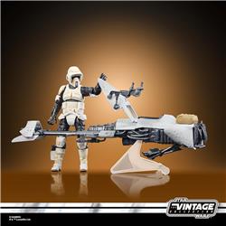 Hasbro Star Wars The Vintage Collection Speeder Bike Vehicle with 3 3/4-Inch Scout Trooper and Grogu Action Figures