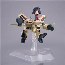 BANDAI Tiny Session YF-19(Isamu Alva Dyson Use) With Myung Fang Lone "Macross Plus" Transformable Action Figure