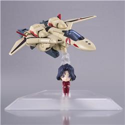 BANDAI Tiny Session YF-19(Isamu Alva Dyson Use) With Myung Fang Lone "Macross Plus" Transformable Action Figure