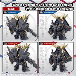 BANDAI SD Cross Silhouette Unicorn Gundam 02 Banshee Destroy Mode & Banshee Norn Parts Set "Gundam UC" Model kit