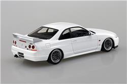 Aoshima 1/32 SNAP KIT #15-SP3 Nissan R33 Skyline GT-R Custom Wheel (White) Model Kit | No Glue Needed | Snap by Hand