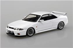 Aoshima 1/32 SNAP KIT #15-SP3 Nissan R33 Skyline GT-R Custom Wheel (White) Model Kit | No Glue Needed | Snap by Hand