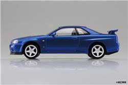 Aoshima 1/32 SNAP KIT #11-SP1 Nissan R34 Skyline GT-R Custom Wheel (Bayside Blue) Model Kit | No Glue Needed | Snap by Hand