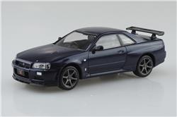 Aoshima 1/32 SNAP KIT #12-MP Nissan R34 Skyline GT-R (Midnight Purple III) Model Kit | No Glue Needed | Snap by Hand