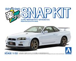 Aoshima 1/32 SNAP KIT #12-WH Nissan R34 Skyline GT-R (White) Kit de mo