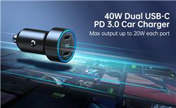 Choetech 40W Dual USB-C PD 3.0 Car Charger