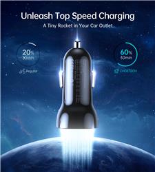 Choetech 36W Dual USB-C PD Car Charger | 1M C to C Cable(Open Box)