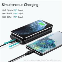 Choetech 10000mAH Wireless QC & PD 18W Power Bank, 50cm C to C Cable(Open Box)