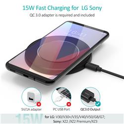 Choetech 15W Wireless Charger | QC 3.0 USB Adapter | 1.2M Cable