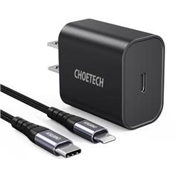 Choetech 18W USB-C PD Power Adapter, 1.2m Cable(Open Box)