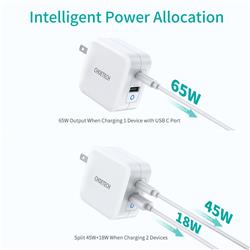 Choetech 65W Dual USB-A & USB-C GAN PD Charger