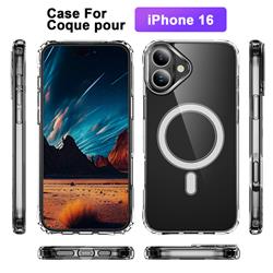 VMAX Magsafe Hybrid Acrylic TPU Case for iPhone 16, Transparent