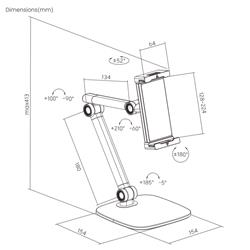 iCAN PAD39-02 Simplicity Universal Phone/Tablet Tabletop Stand Support  4.7” to 12.9” Phones and Tablet