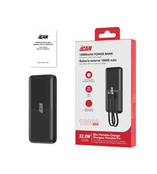 iCAN 10000mAh 22.5W Built-in Cables Power Bank