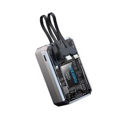 Batterie portable transparente 10 000 mAh, écran intelligent 22,5 W