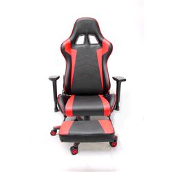 iCAN Racing Gaming Chair, Footrest, PU leather, 3D Armrest, 60mm PU Caster, Black & Red(Open Box)