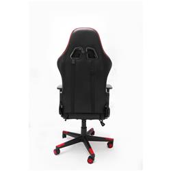 iCAN Racing Gaming Chair, Footrest, PU leather, 3D Armrest, 60mm PU Caster, Black & Red(Open Box)