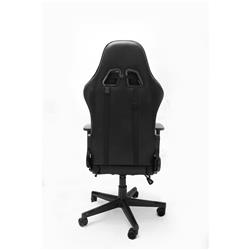 iCAN Racing Gaming Chair, Footrest, PU leather, 3D Armrest, 60mm PU Caster, Black.