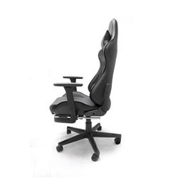 iCAN Racing Gaming Chair, Footrest, PU leather, 3D Armrest, 60mm PU Caster, Black.