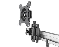 iCAN Aluminum Triple Monitor Mount With Clamp | Fit 17"-27" | Black & White(Open Box)