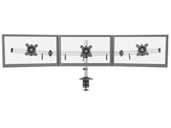 iCAN Aluminum Triple Monitor Mount With Clamp | Fit 17"-27" | Black & White(Open Box)