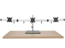 iCAN Aluminum Triple Monitor Mount Desk Stand | Fit 15"-27" | Black & White