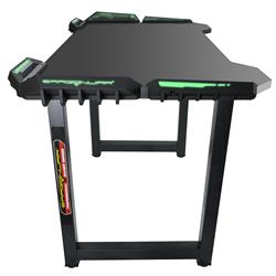 DragonWar Gaming Desk, RGB, 140*63*76cm, 18mm Wooden Desktop, 4*USB 3.0 Hub & Headset/Mic Jack, Black(Open Box)