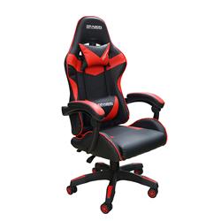 DragonWar Ergonomic Racing Chair, PU leather, Fixed PU Padded with polyester Armrest, Nylon Base & PU Castor, Black & Red