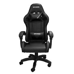 DragonWar Ergonomic Racing Chair, PU leather, Fixed PU Padded with polyester Armrest, Nylon Base & PU Castor, Black