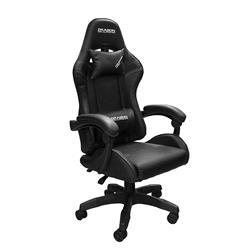 DragonWar Ergonomic Racing Chair, PU leather, Fixed PU Padded with polyester Armrest, Nylon Base & PU Castor, Black