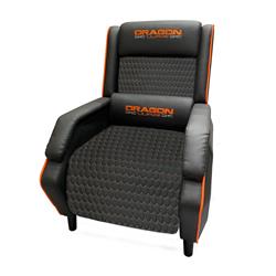 DragonWar Personal Gaming Chair, Make with Car Seat Leather, Soft Padded Armrest, Soft Head Pillow, Black(Open Box)