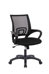 iCAN Mesh Home Office Chair, Ergonomic Design, Nylon Base & Caster, Polyester Fixed Arms, Lumbar Support, Black.