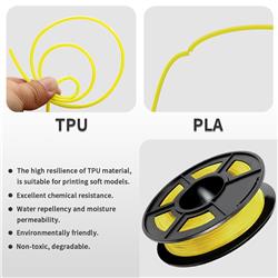 Sunlu 1.75mm, 0.5kg/spool, TPU flexible filament (Yellow)