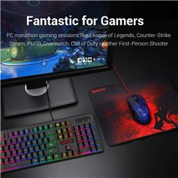 Redragon S107 3-in-1 Combo, 104 Key Gaming Keyboard, Black with Red(Open Box)