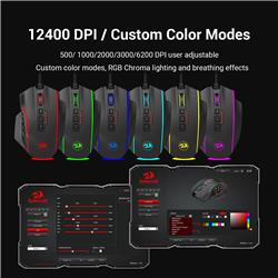 Redragon M901 Perdiction Wired Gaming Mouse with high speed gaming sensor-12400DPI  [M901-K-2](Open Box)