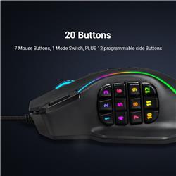 Redragon M901 Perdiction Wired Gaming Mouse with high speed gaming sensor-12400DPI  [M901-K-2](Open Box)