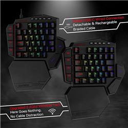 Redragon K585RGB-KS DITI Wireless Single-Handed Keypad with mechanical Blue Switch and RGB lighting [K585RGB-KS](Open Box)