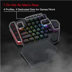 Redragon K585RGB-KS DITI Wireless Single-Handed Keypad with mechanical Blue Switch and RGB lighting [K585RGB-KS](Open Box)