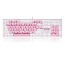 Redragon K623-P1B Hades X Wired Mechanical Keyboard in pink and white, Blue Switch [K623-P1B]