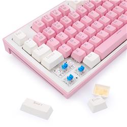 Redragon K623-P1B Hades X Wired Mechanical Keyboard in pink and white, Blue Switch [K623-P1B]