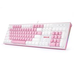 Redragon K623-P1B Hades X Wired Mechanical Keyboard in pink and white, Blue Switch [K623-P1B]